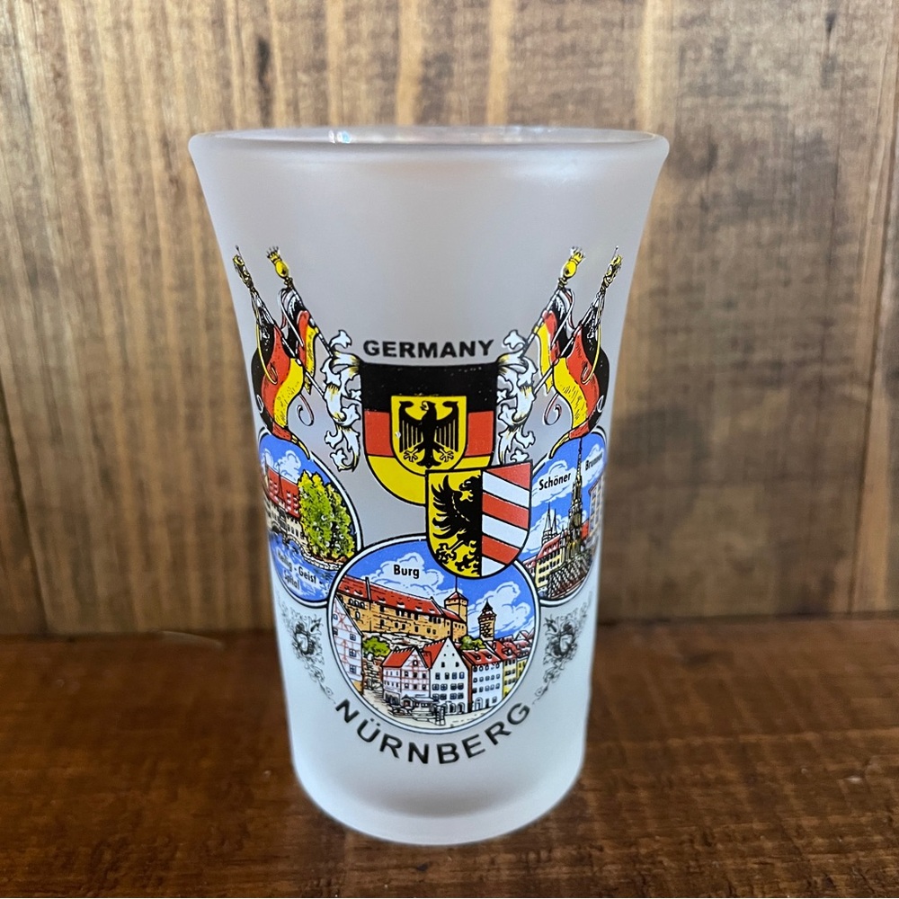Frosted Shot Glass Souvenir Nurnberg Germany 2.75" NEW w/tags